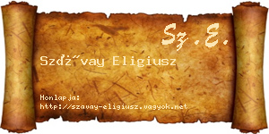 Szávay Eligiusz névjegykártya
